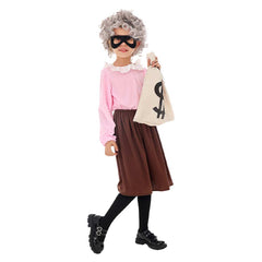 Kids Children Gangsta Granny Grandma Outfits World Book Day Cosplay Costume