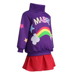 Kids Children Gravity Falls Mabel Purple Top Red Skirt Outfits Cosplay Costume