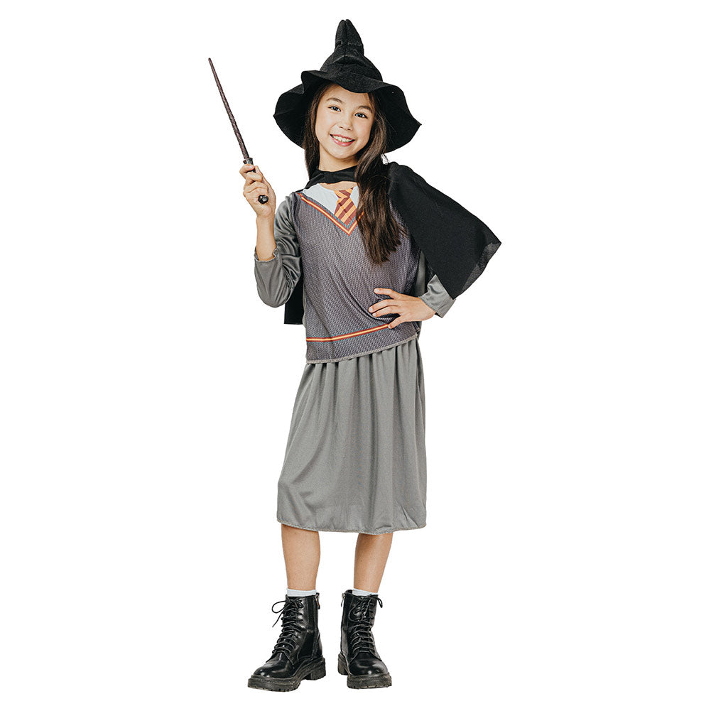 Kids Children Gray Witches Outfits Stage Performance Cosplay Costume Halloween Carnival Suit