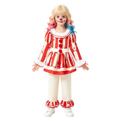 Kids Children Horror It Pennywise Red White Clown Outfits Halloween Cosplay Costume 