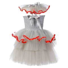 Kids Children Horror Movie It 2 Clown Little Girls Dress Cosplay Outfits Costume Halloween Carnival Suit