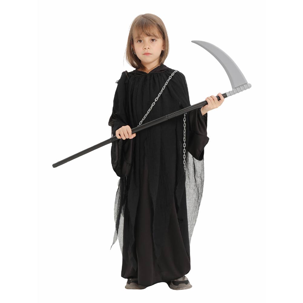 Kids Children Horror The Grim Reaper Cosplay Costume Outfits Halloween Carnival Suit 