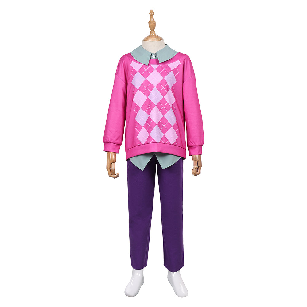 Kids Children Kpop Demon Hunters (2025) Baby Saja Pink Set Cosplay Costume 