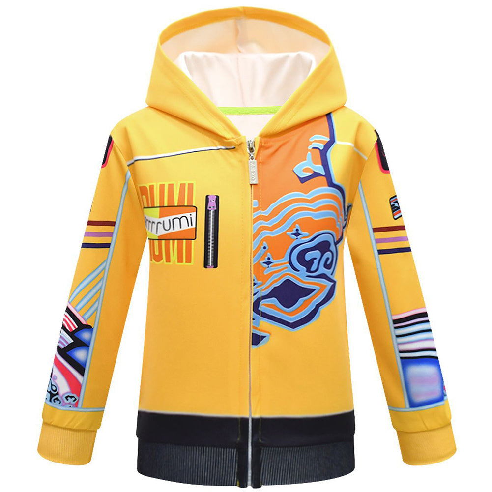 Felpa con cappuccio gialla Zoey per bambini Derpy Blue Tiger - Felpa con tasca per giovani Demon Hunters Merchandising Kpop, Zoey Cosplay, regalo di compleanno per Natale - Italia
