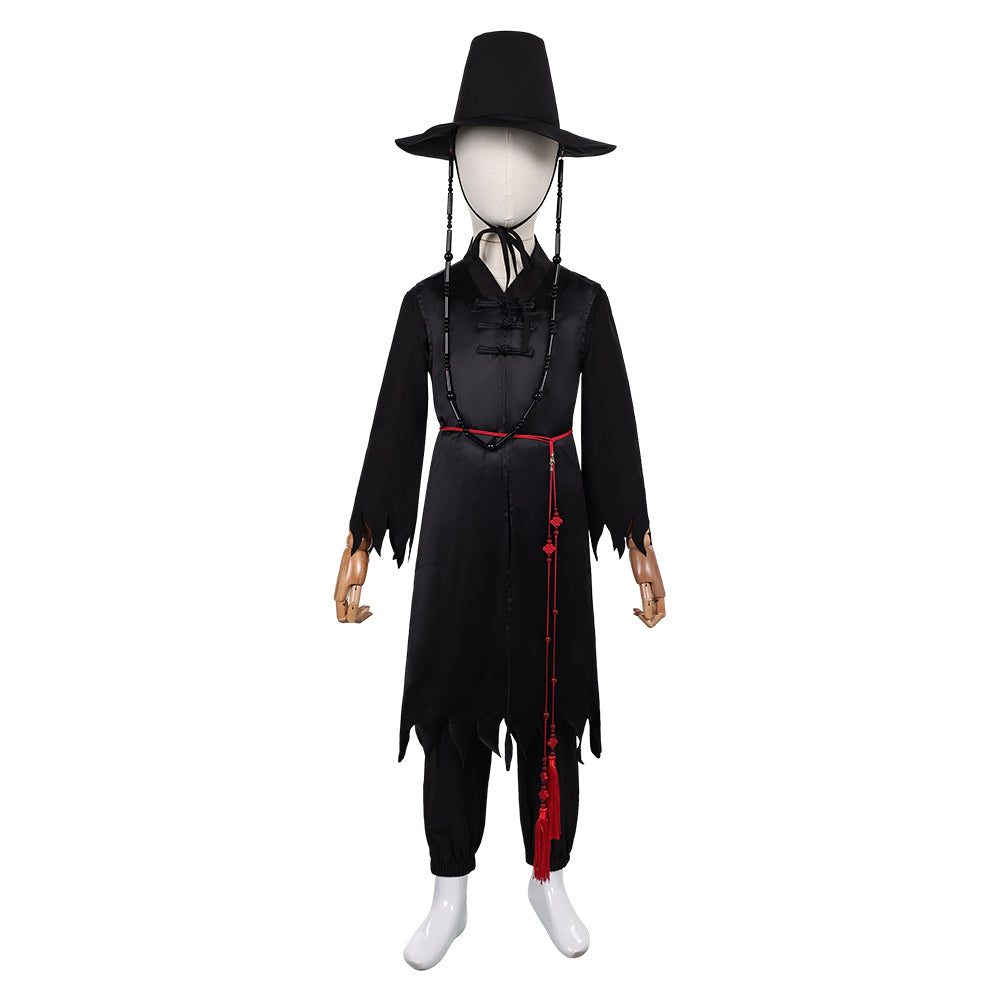 Kids Children KPop Demon Hunters (2025) Jinu Saja Boys Grim Reaper Black Set Outfits Cosplay Costume 