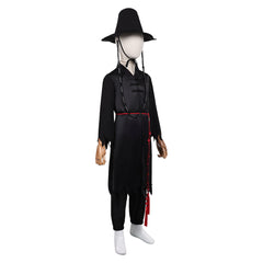 Kids Children KPop Demon Hunters (2025) Jinu Saja Boys Grim Reaper Black Set Outfits Cosplay Costume 