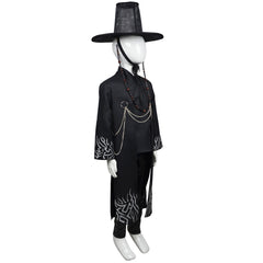 Kids Children KPop Demon Hunters (2025) Jinu Saja Boys Your Idol Black Set Outfits Cosplay Costume 