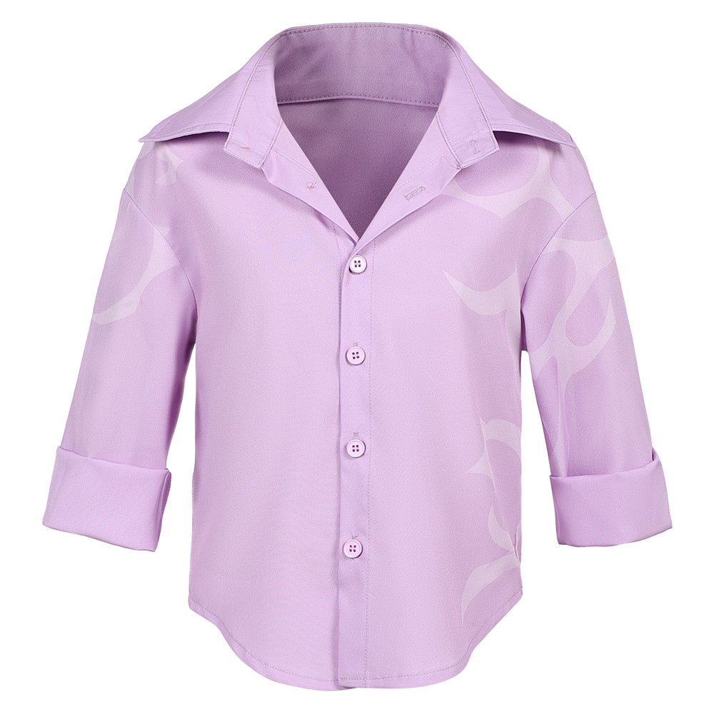 Kids Children KPop Demon Hunters (2025) Jinu Saja Pink Purple Shirt Cosplay Costume 