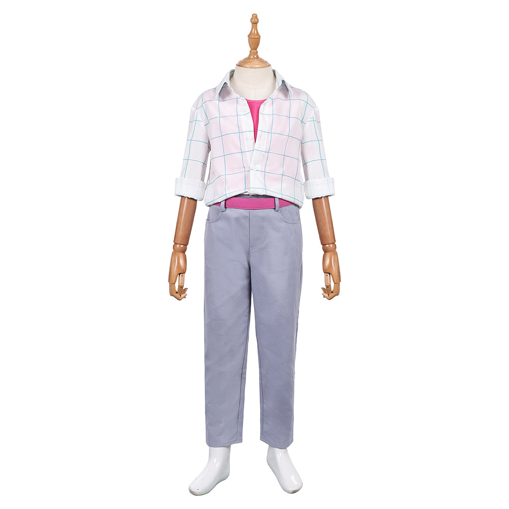 Kids Children KPop Demon Hunters (2025) Jinu Saja White Shirt Set Outfits Cosplay Costume