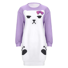 Kids Children KPop Demon Hunters (2025) Mira Purple Sleeve Sleepwear Outfits Cosplay Costume 