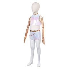 Kids Children KPop Demon Hunters (2025) Rumi What It Sounds Like White Set Cosplay Costume 