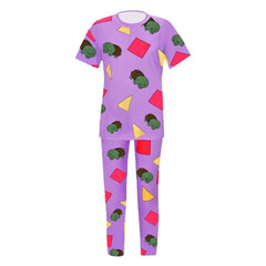 Kids Children KPop Demon Hunters (2025) Zoey Purple Sleepwear Set Outfits Cosplay Costume