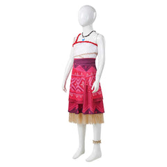 Kids Children Moana 2 (2024) Moana Red Skirt Outfits Cosplay Costume 