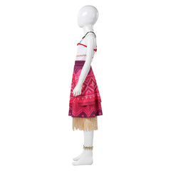 Kids Children Moana 2 (2024) Moana Red Skirt Outfits Cosplay Costume 