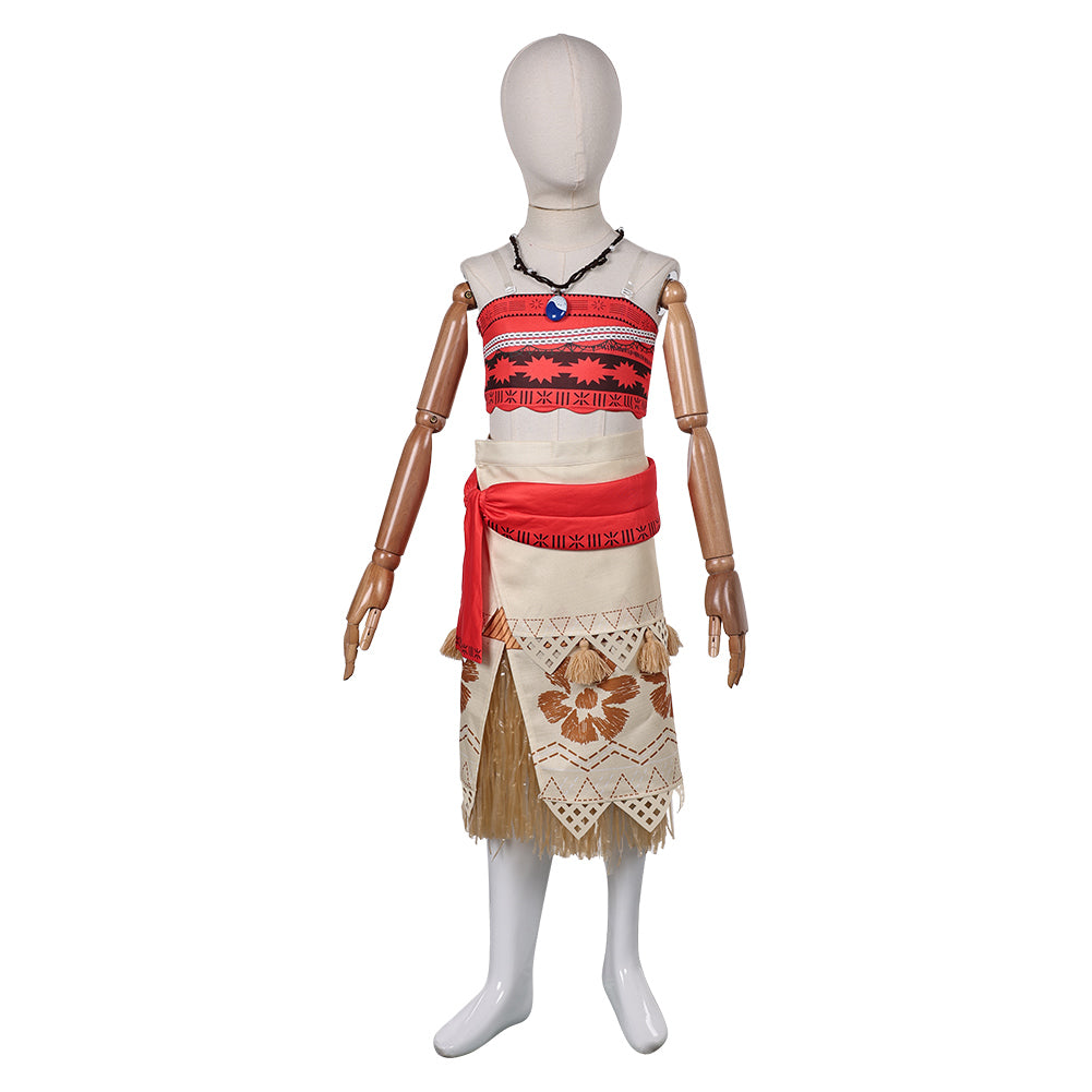 Kids Children Moana (2024) Moana Top Skirt Outfits Cosplay Costume