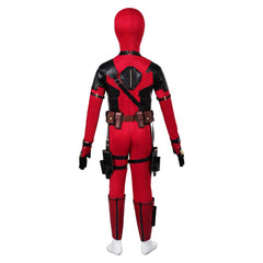 Kids Children Movie Deadpool & Wolverine (2024) Deadpool Red Outfits Cosplay Costume Halloween Carnival Suit 