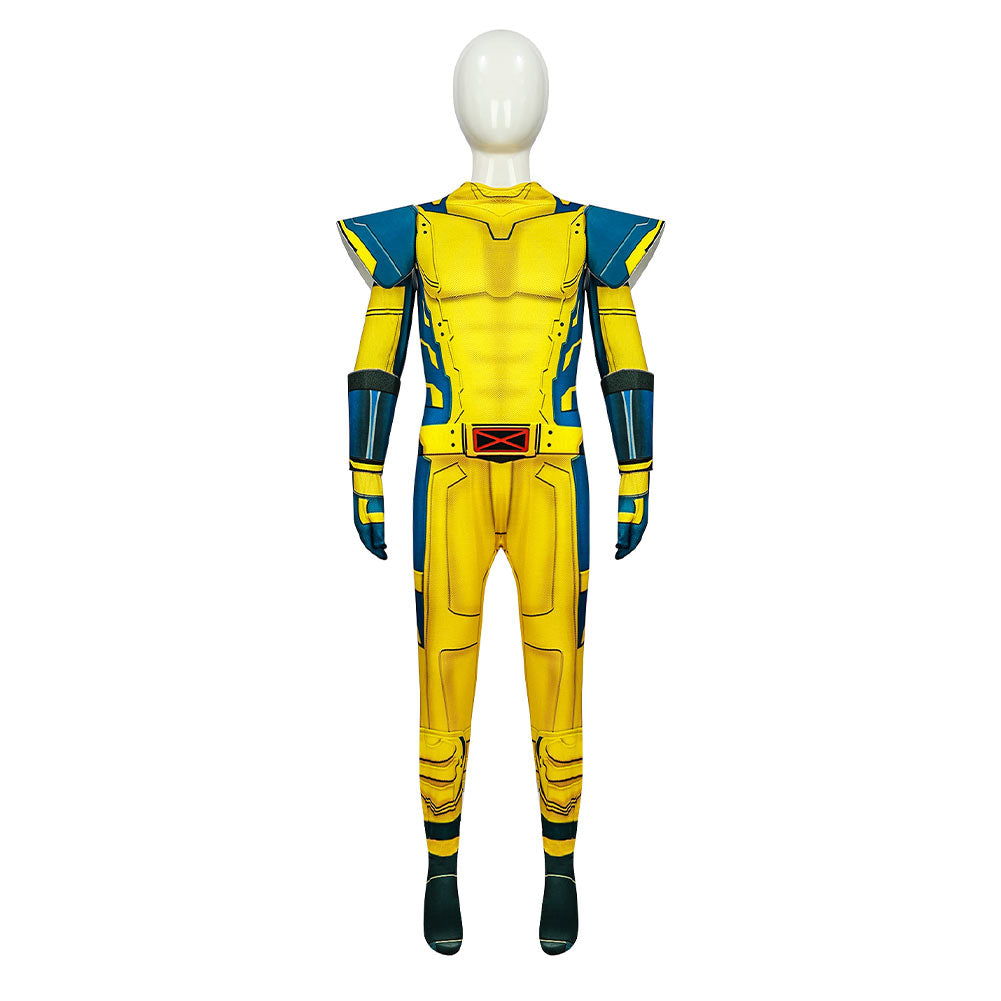 Kids Children Movie Deadpool & Wolverine (2024) Logan Howlett Jumpsuit Outfits Cosplay Costume Halloween Carnival Suit