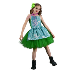 Kids Children Movie Inside Out 2 (2024) Disgust Green Tutu Dress Outfits Cosplay Costume Halloween Carnival Suit 