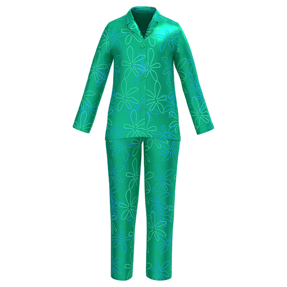 Kids Children Movie Inside Out 2 (2024) Disgust Sleepwear Outfits Cosplay Costume Halloween Carnival Suit