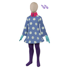 Kids Children Movie Inside Out 2 (2024) Envy Blue Dress Set Outfits Cosplay Costume Halloween Carnival Suit 