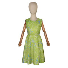 Kids Children Movie Inside Out 2 (2024) Joy Green Dress Outfits Cosplay Costume Halloween Carnival Suit