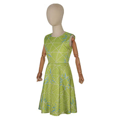 Kids Children Movie Inside Out 2 (2024) Joy Green Dress Outfits Cosplay Costume Halloween Carnival Suit