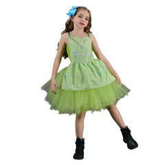 Kids Children Movie Inside Out 2 (2024) Joy Green Tutu Dress Outfits Cosplay Costume Halloween Carnival Suit