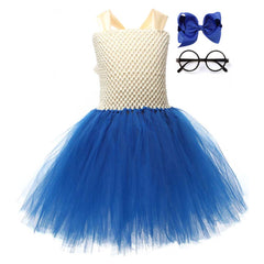 Kids Children Movie Inside Out 2 (2024) Sadness Blue Tutu Dress Outfits Cosplay Costume Halloween Carnival Suit 