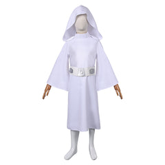 Kids Children Movie Leia White Dress Outfits Cosplay Costume Halloween Carnival Suit 