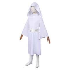 Kids Children Movie Leia White Dress Outfits Cosplay Costume Halloween Carnival Suit 