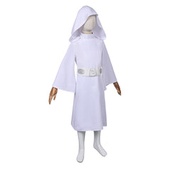 Kids Children Movie Leia White Dress Outfits Cosplay Costume Halloween Carnival Suit 