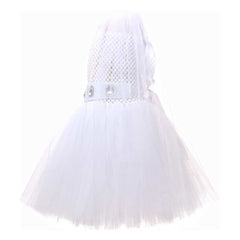 Kids Children Movie Leia White Tutu Dress Outfits Cosplay Costume Halloween Carnival Suit