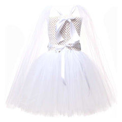 Kids Children Movie Leia White Tutu Dress Outfits Cosplay Costume Halloween Carnival Suit