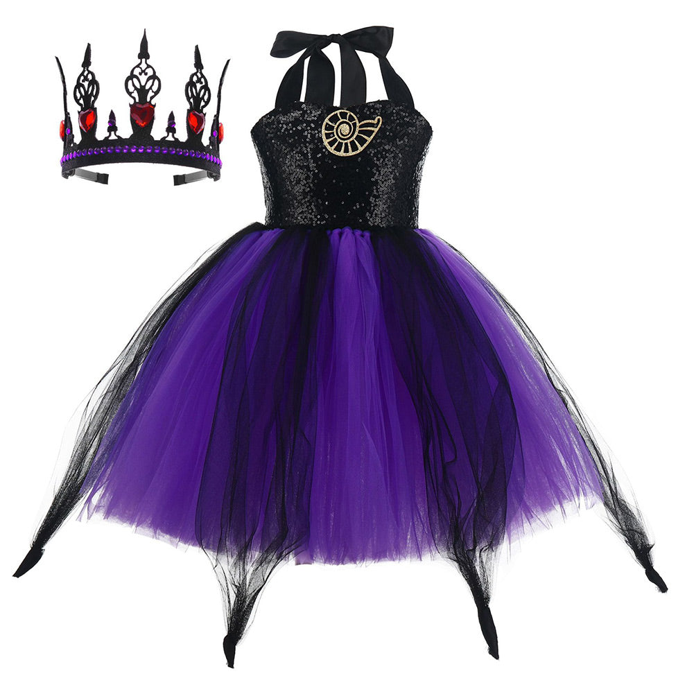 Kids Children Movie Maleficent Maleficent Witch Black Tutu Dress Outfits Cosplay Costume Halloween Carnival Suit