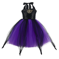 Kids Children Movie Maleficent Maleficent Witch Black Tutu Dress Outfits Cosplay Costume Halloween Carnival Suit