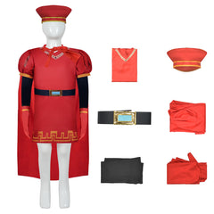 Kids Children Movie Shrek Lord Farquaad Red Outfits Cosplay Costume Halloween Carnival Suit