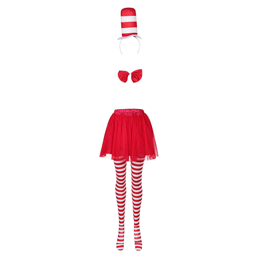 Kids Children Movie The Cat In The Hat (2003) ​Sean Red Skirt Outfits Cosplay Costume Halloween Carnival Suit