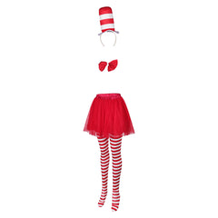 Kids Children Movie The Cat In The Hat (2003) ​Sean Red Skirt Outfits Cosplay Costume Halloween Carnival Suit