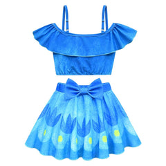 Kids Children Movie Trolls Band Together Poppy Blue Swimsuit Outfits Cosplay Costume Halloween Carnival Suit