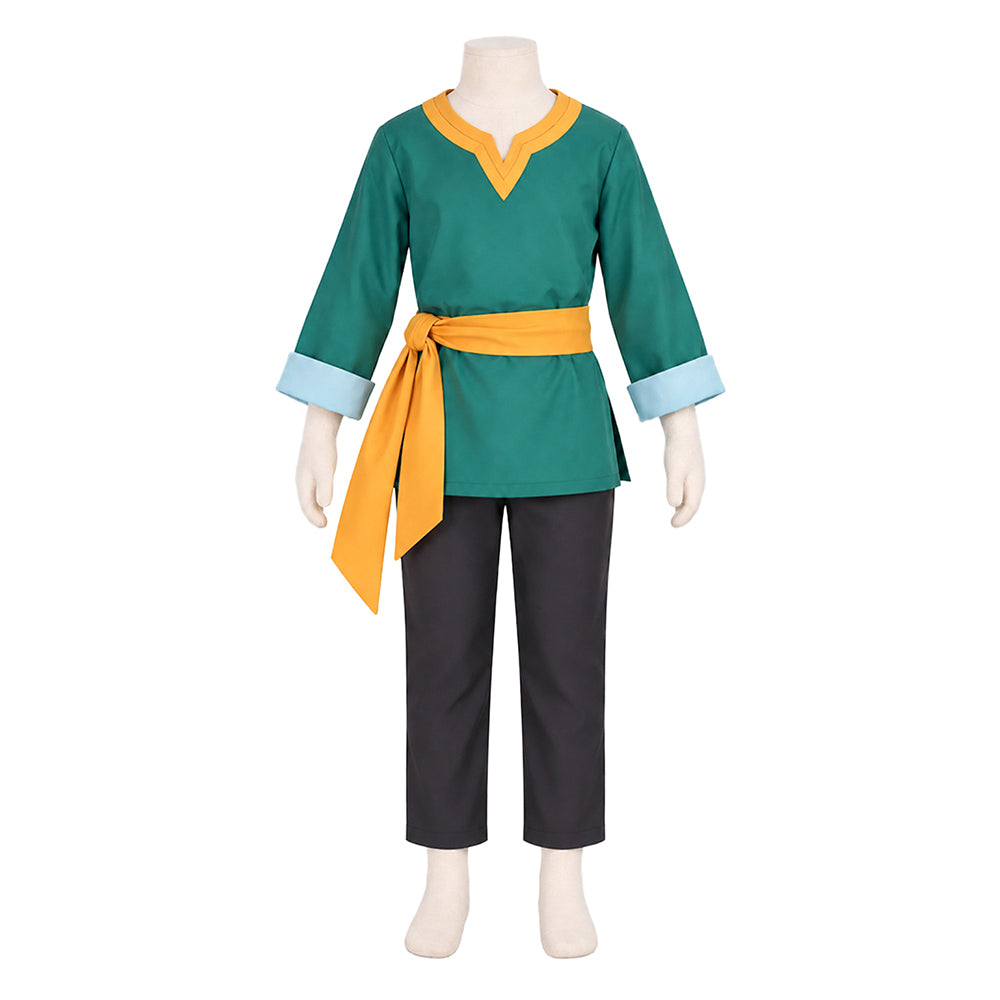 Kids Children Natsuki Subaru Green Tunic Set Outfits Cosplay Costume - Pre-order