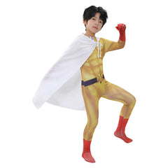 Kids Children One Punch Man Season 3 (2025) Saitama Jumpsuit Cape Cosplay Costume