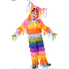 Kids Children Pinata Colorful Jumpsuit Hooded Outfits Cosplay Costume Carnival Suit