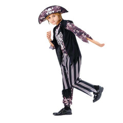 Kids Children Pirates Black Skull Props Set Outfits Cosplay Costume Halloween Carnival Suit