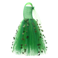 Kids Children Poison Ivy Green Tutu Dress Fairy Set Outfits Cosplay Costume 