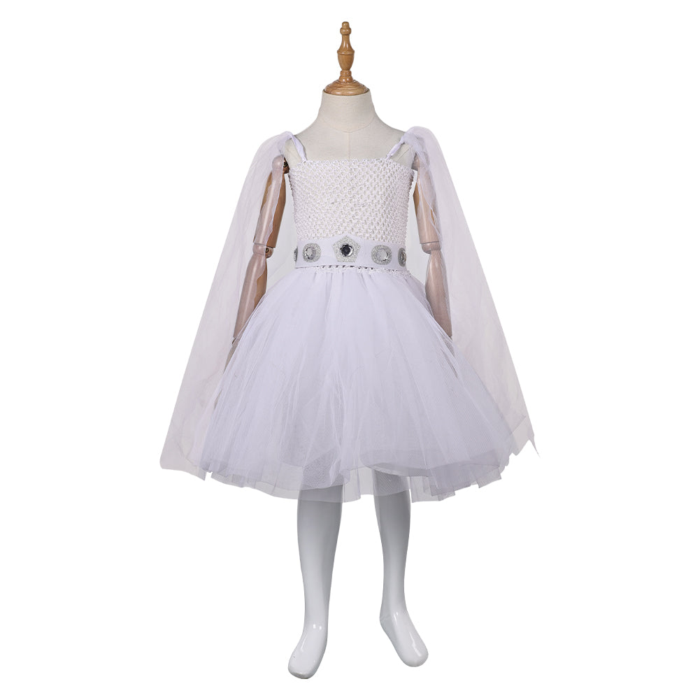 Kids Children Princess Leia White Tutu Dress Outfits Cosplay Costume Halloween Carnival Suit 