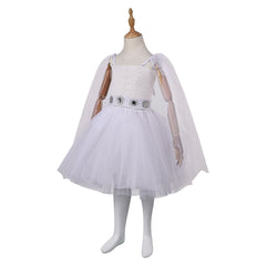 Kids Children Princess Leia White Tutu Dress Outfits Cosplay Costume Halloween Carnival Suit 