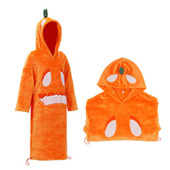 Kids Children Pumpkin Flannel Hoodie Home Sleepwear Halloween Cosplay Costume 