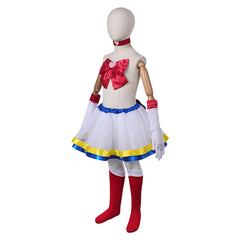 Kids Children Sailor Moon Hino Rei Bow Tutu Skirt Set Outfits Cosplay Costume