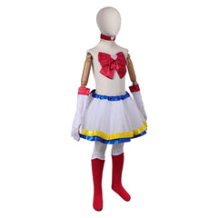 Kids Children Sailor Moon Hino Rei Bow Tutu Skirt Set Outfits Cosplay Costume