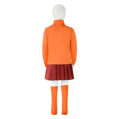 Kids Children SCOOBY-DOO Velma Orange Set Outfits Cosplay Costume 